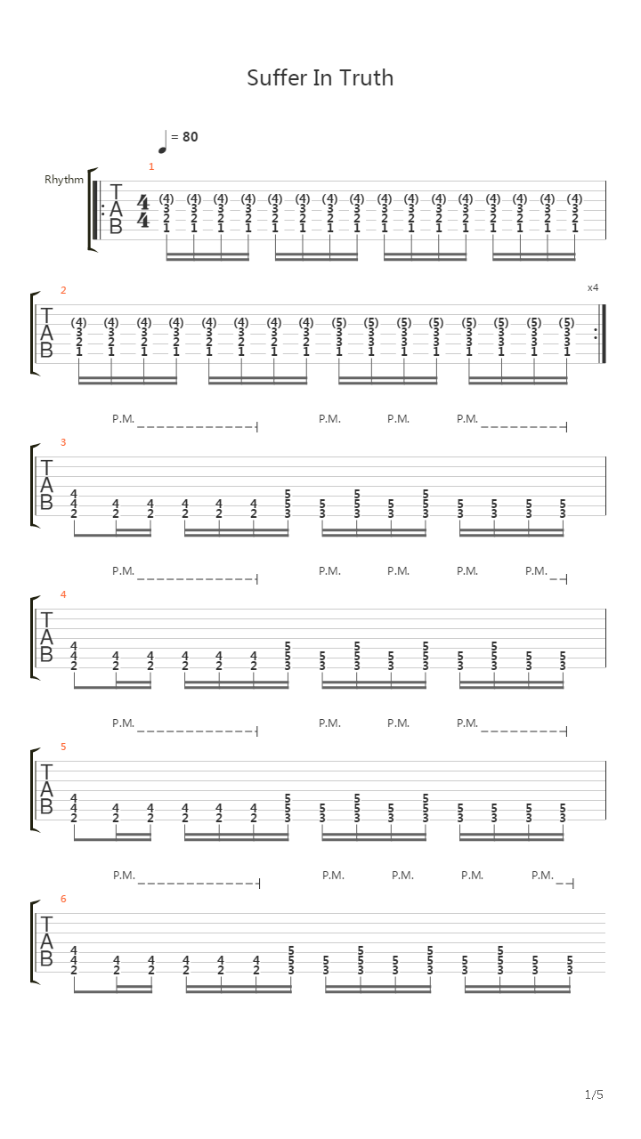 Suffer In Truth吉他谱