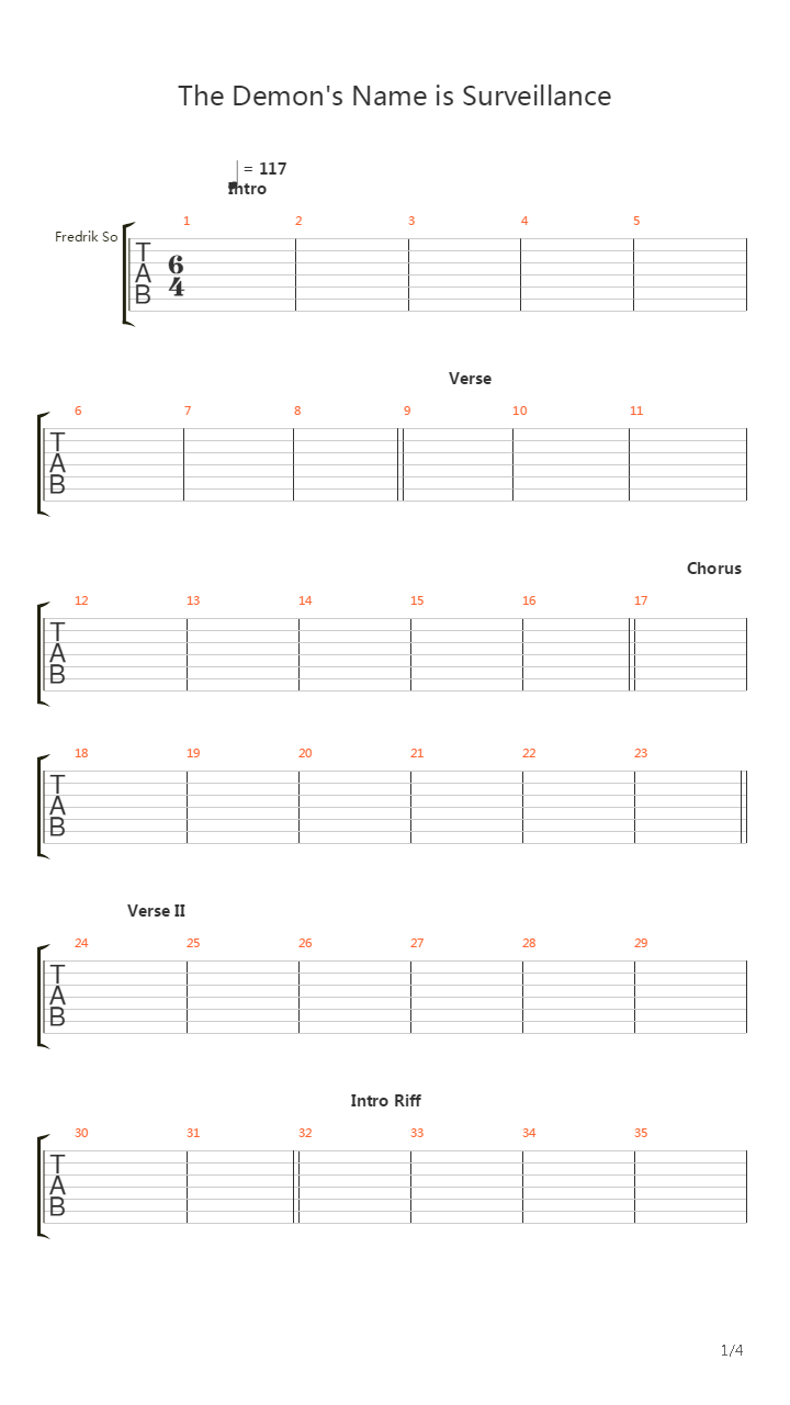 The Demons Name Is Surveillance吉他谱