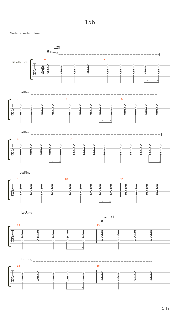 156吉他谱