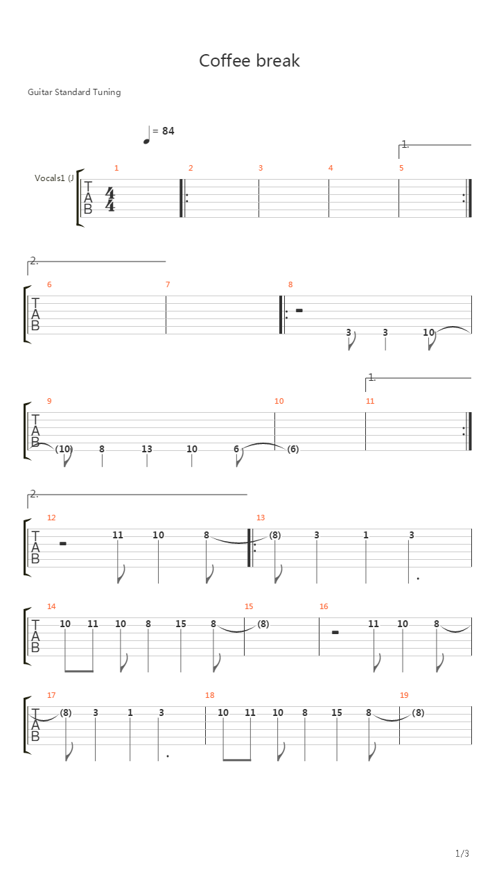 Coffee Break吉他谱