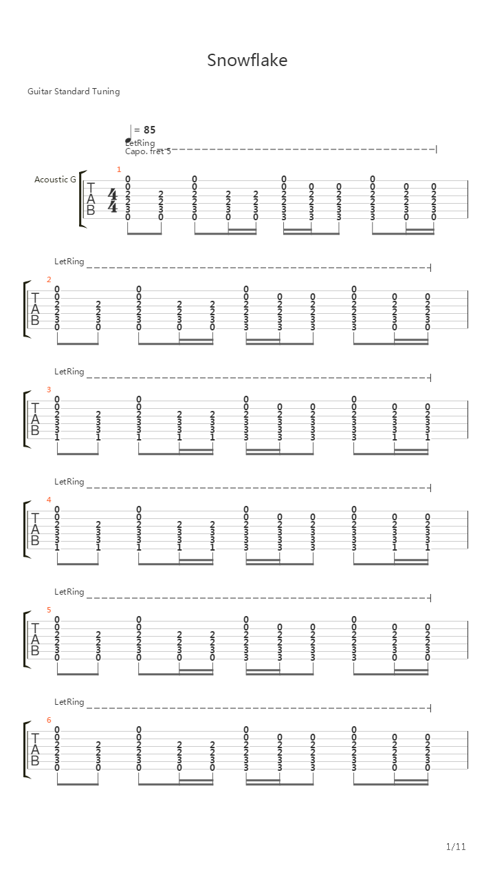 Snowflake吉他谱