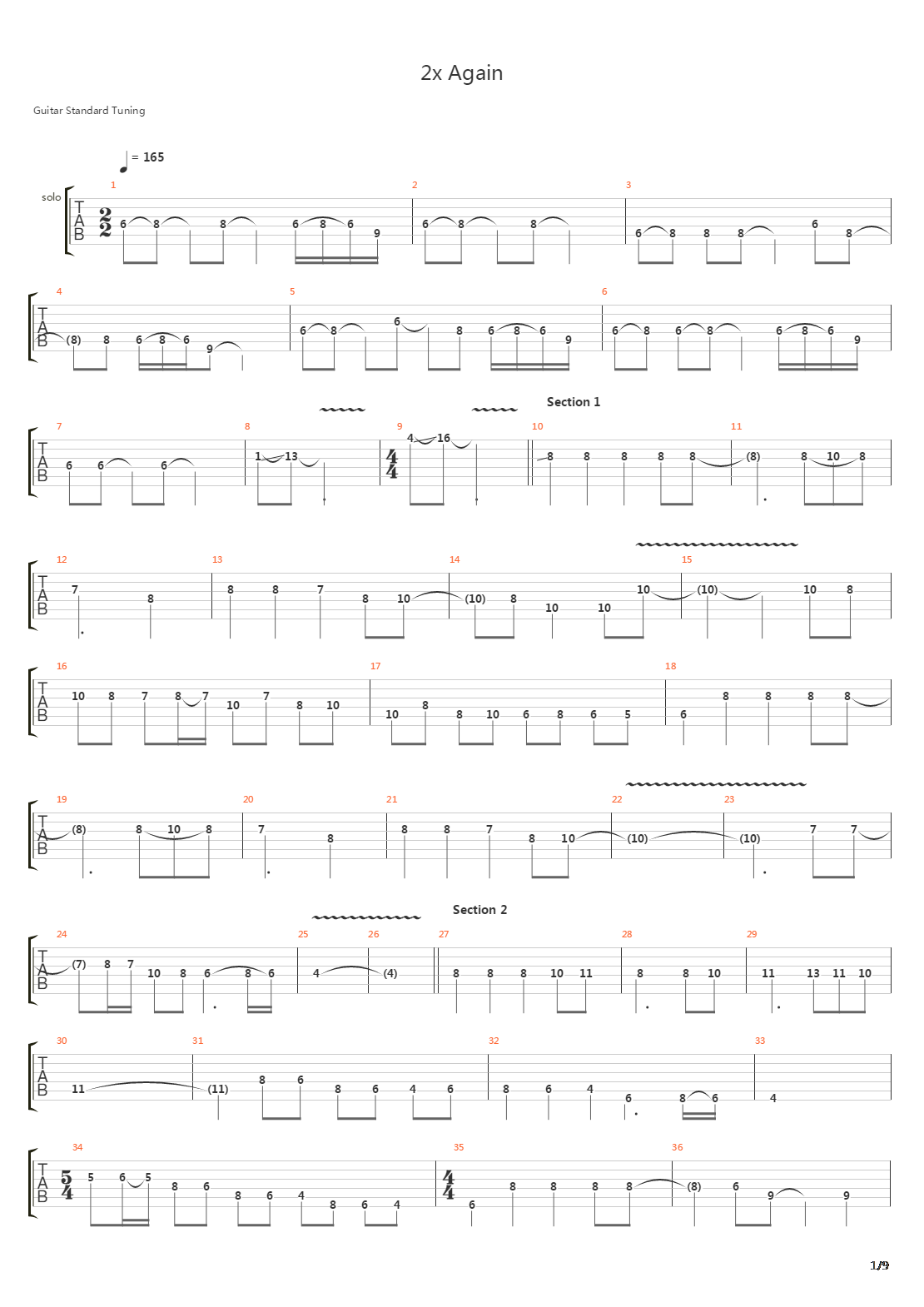 2x Again吉他谱