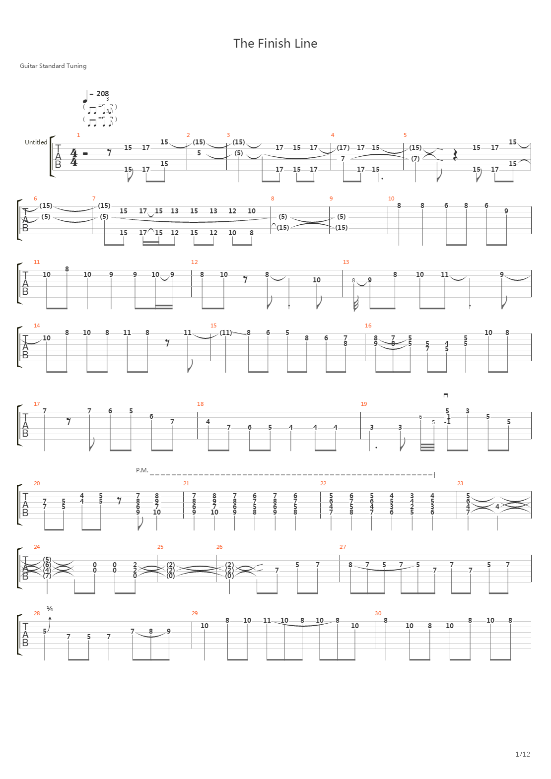 Finish Line吉他谱