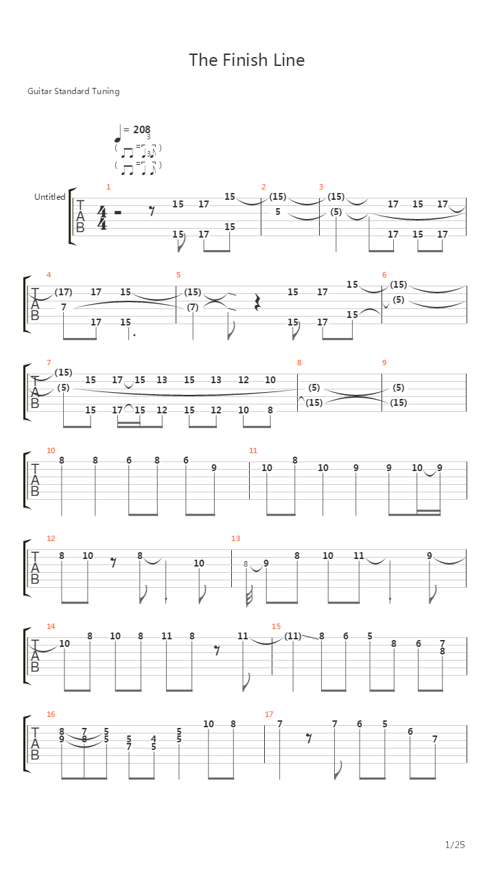 Finish Line吉他谱