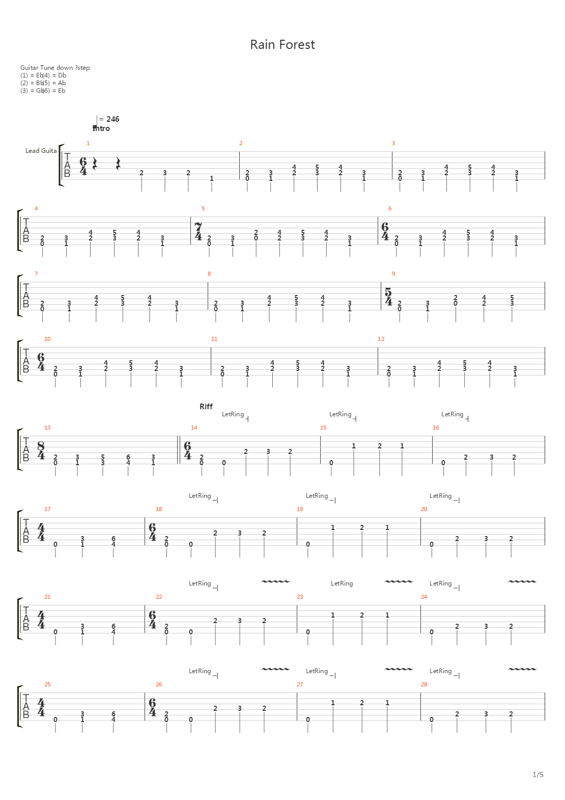 Rain Forest Part 1吉他谱