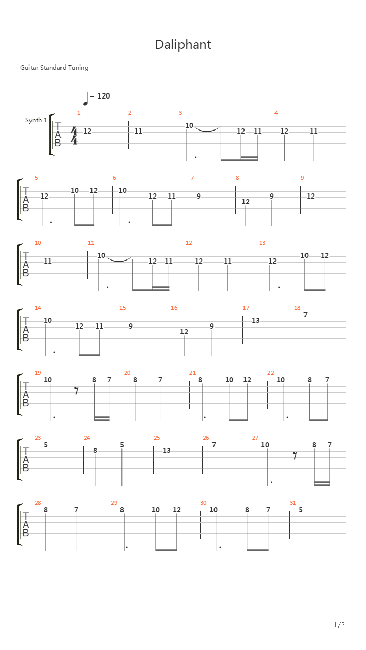 Daliphant吉他谱