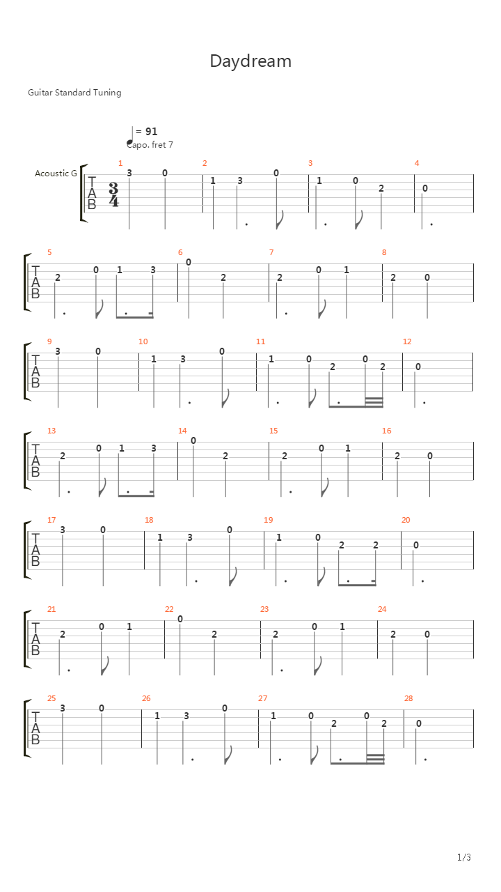 Daydream吉他谱