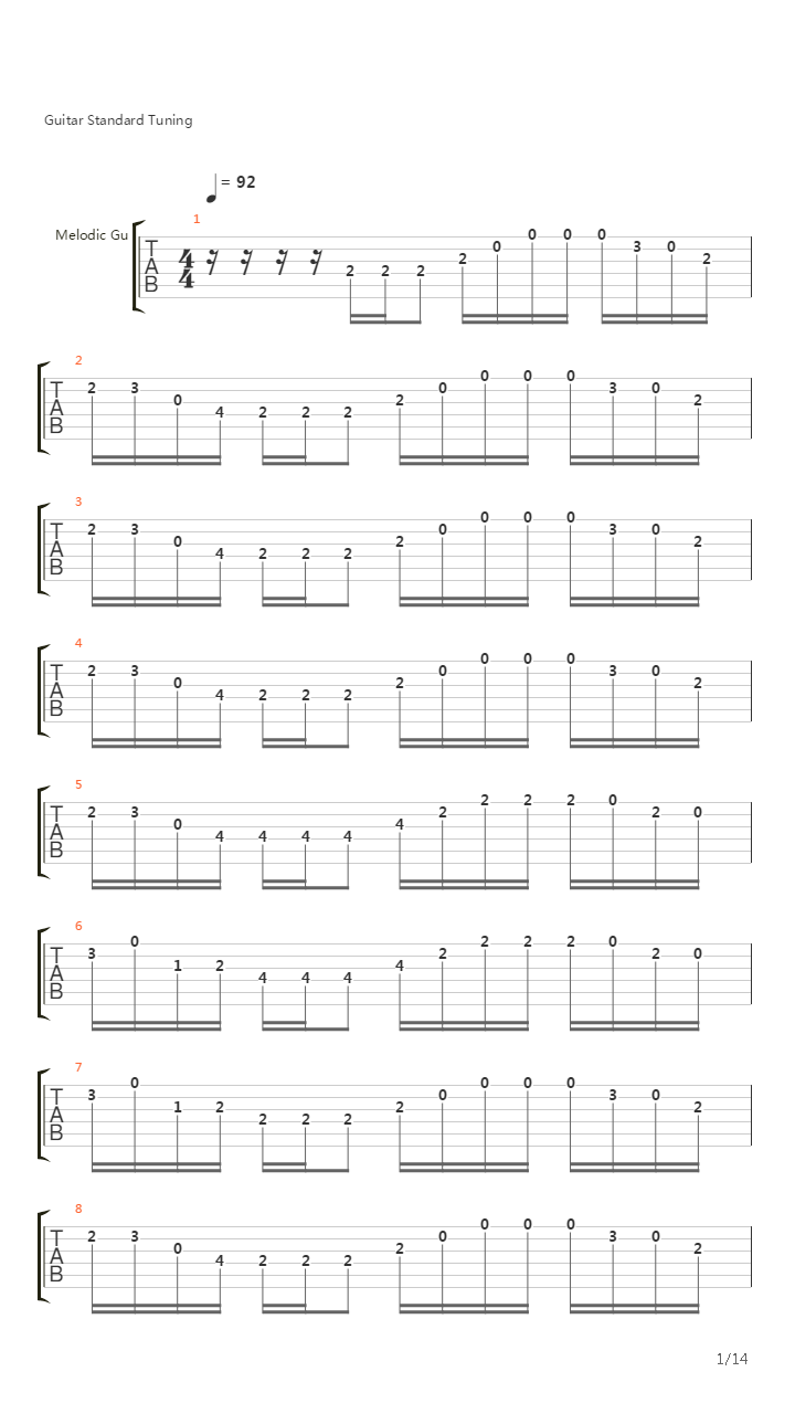 End Of Tubular Bell Part One吉他谱