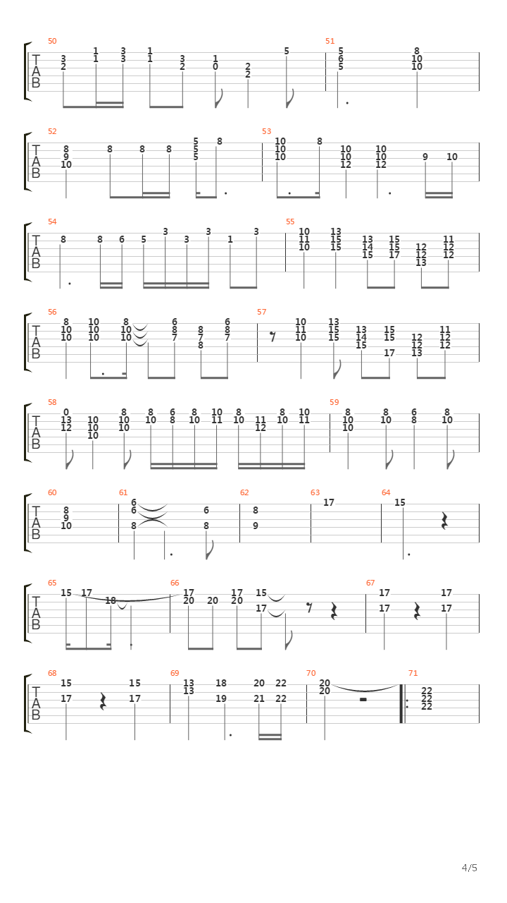 Five Miles Out吉他谱