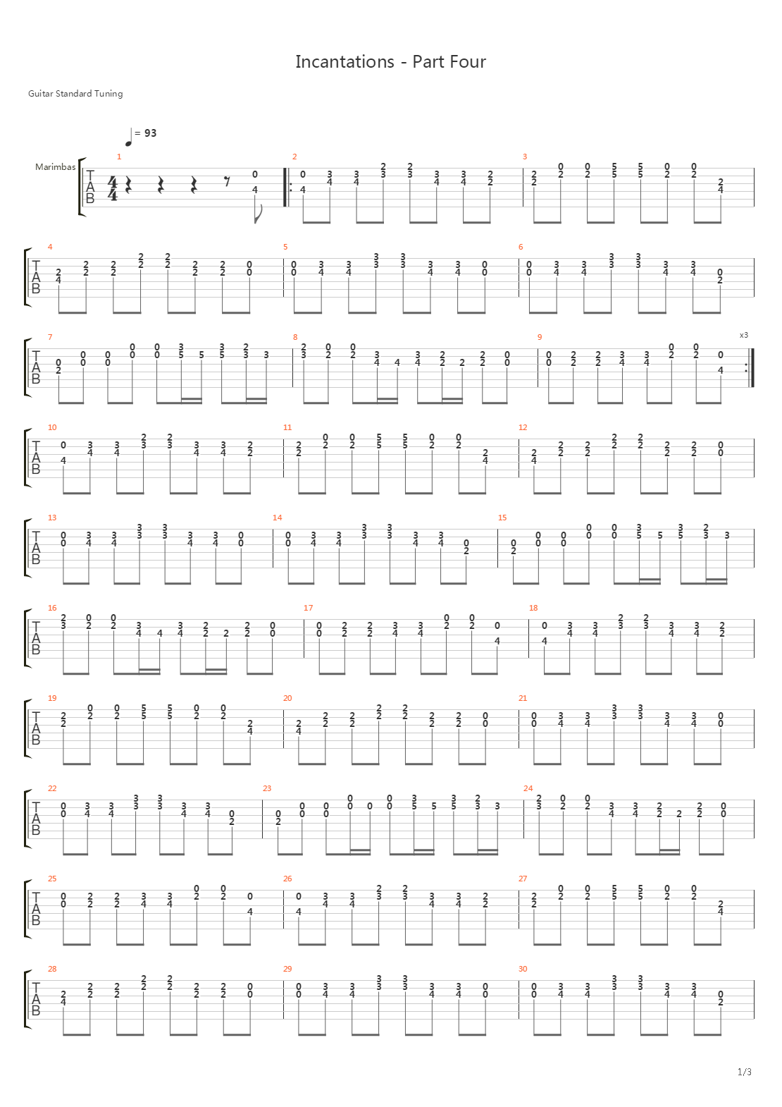 Incantations - Part Four吉他谱