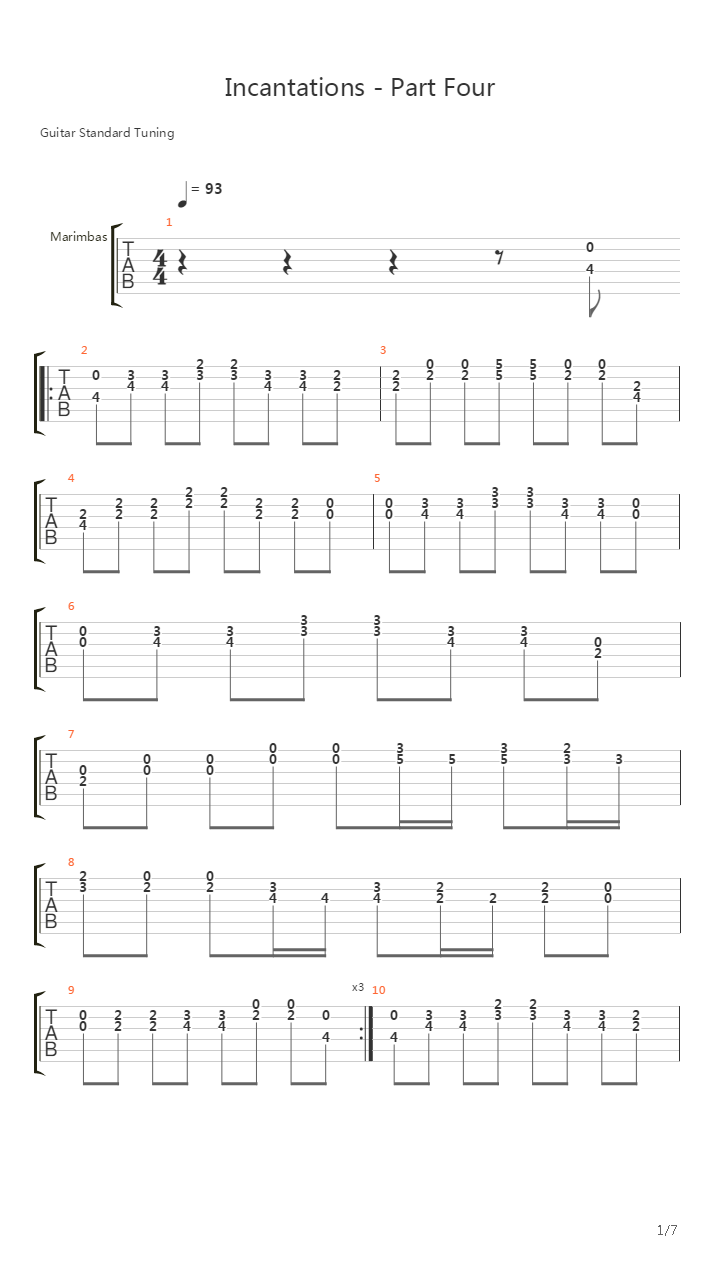 Incantations - Part Four吉他谱