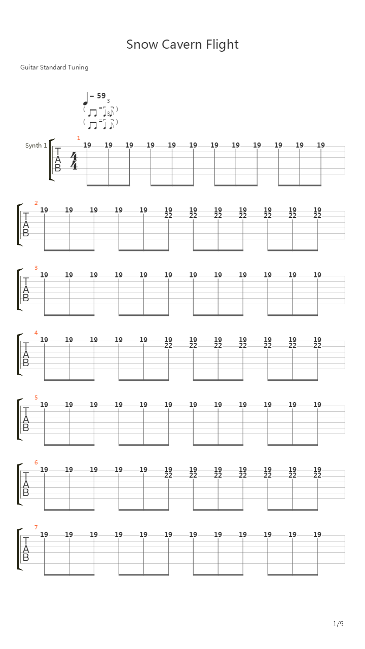 Snow Cavern Flight吉他谱