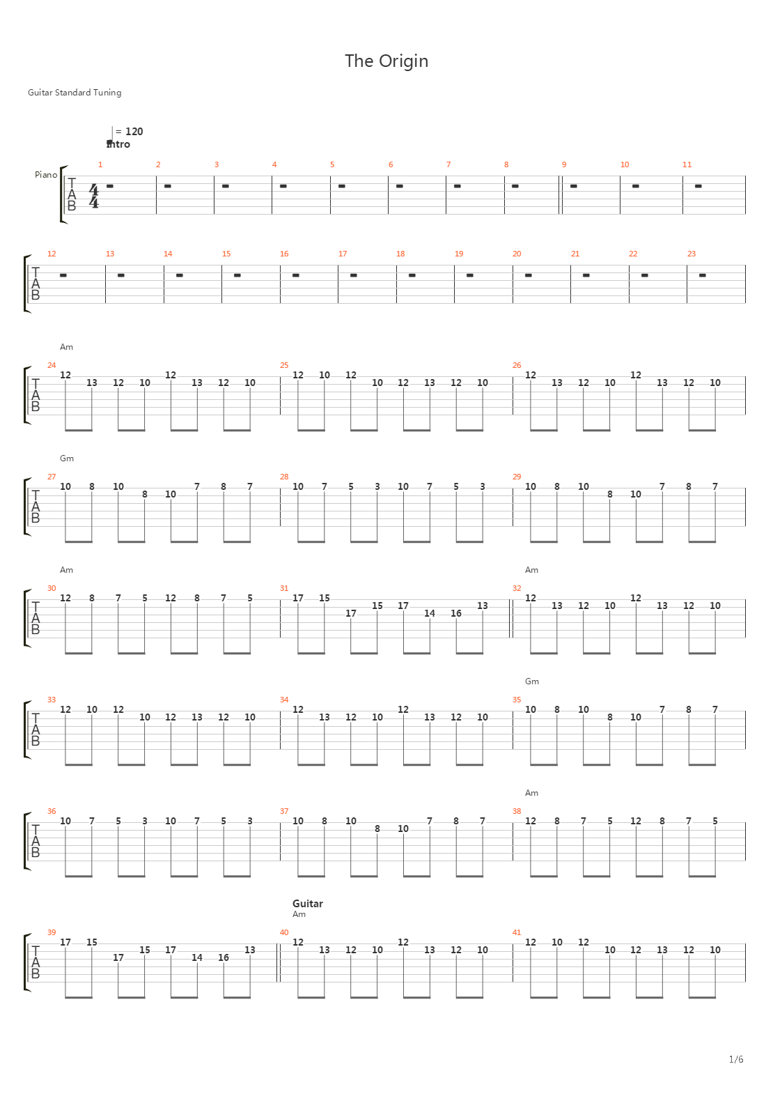 The Origin吉他谱