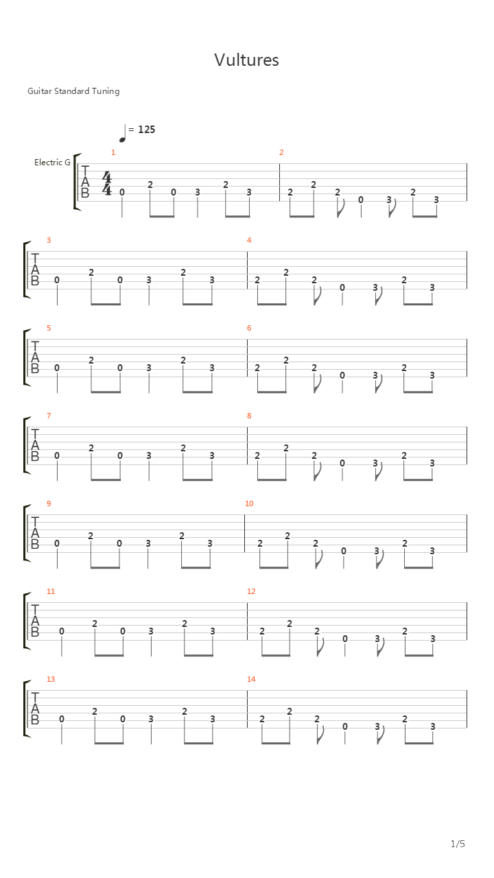 Tude吉他谱