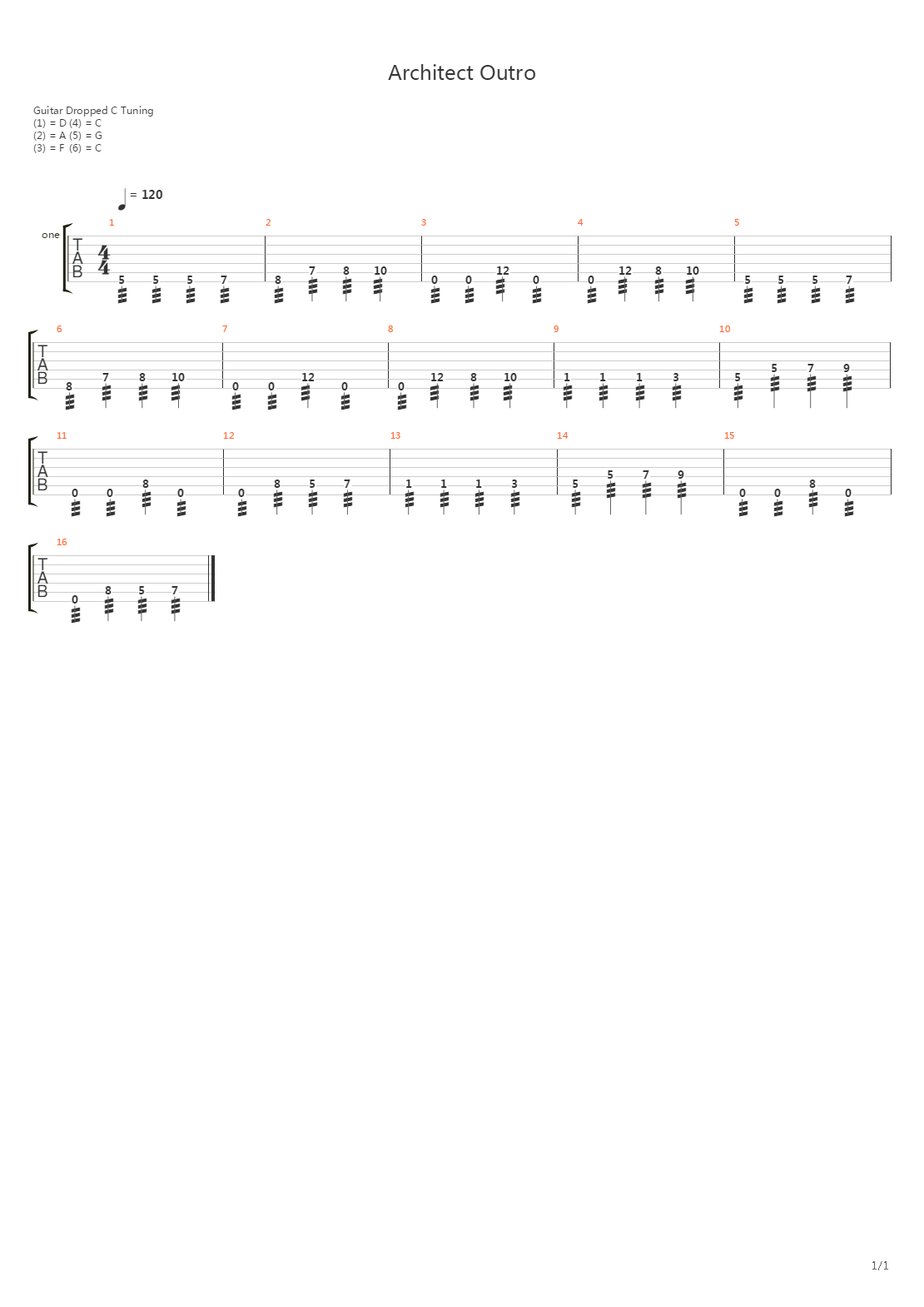 Architect吉他谱