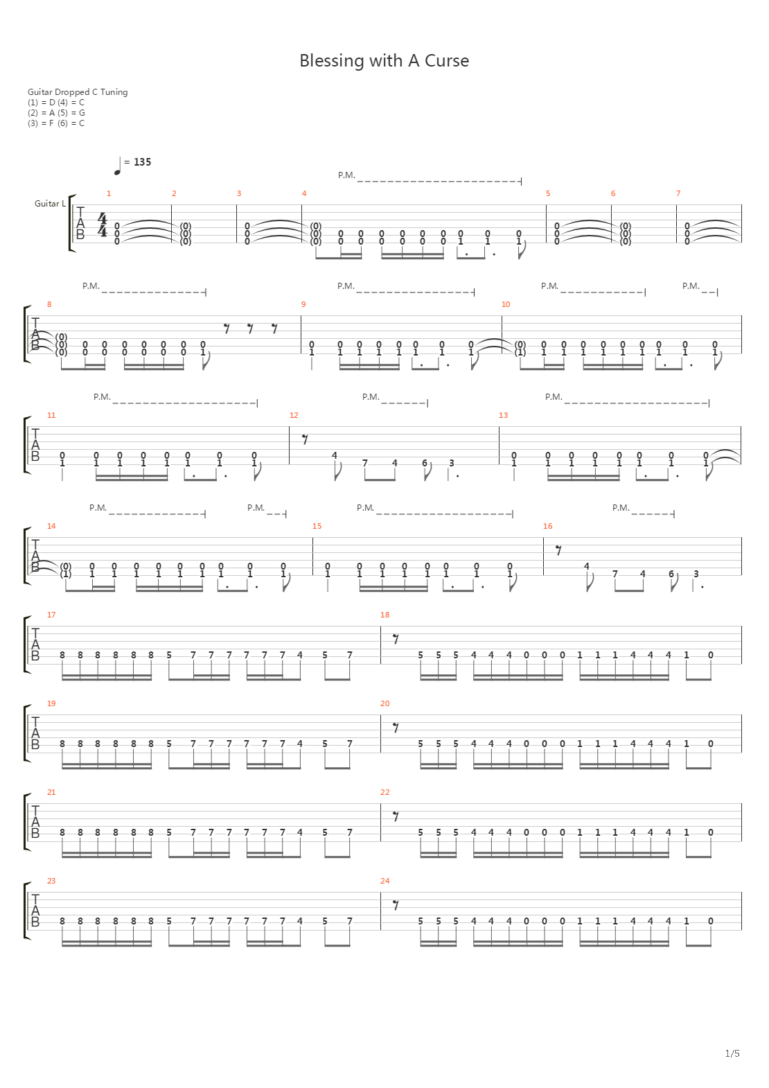 Blessing With A Curse吉他谱