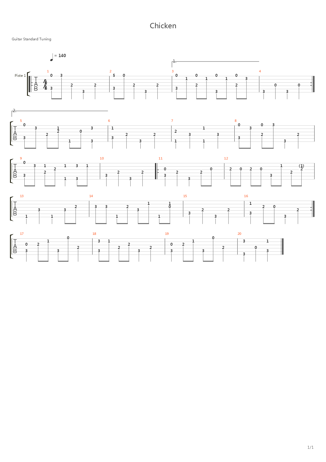 Chicken吉他谱