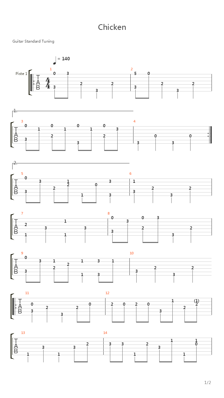 Chicken吉他谱