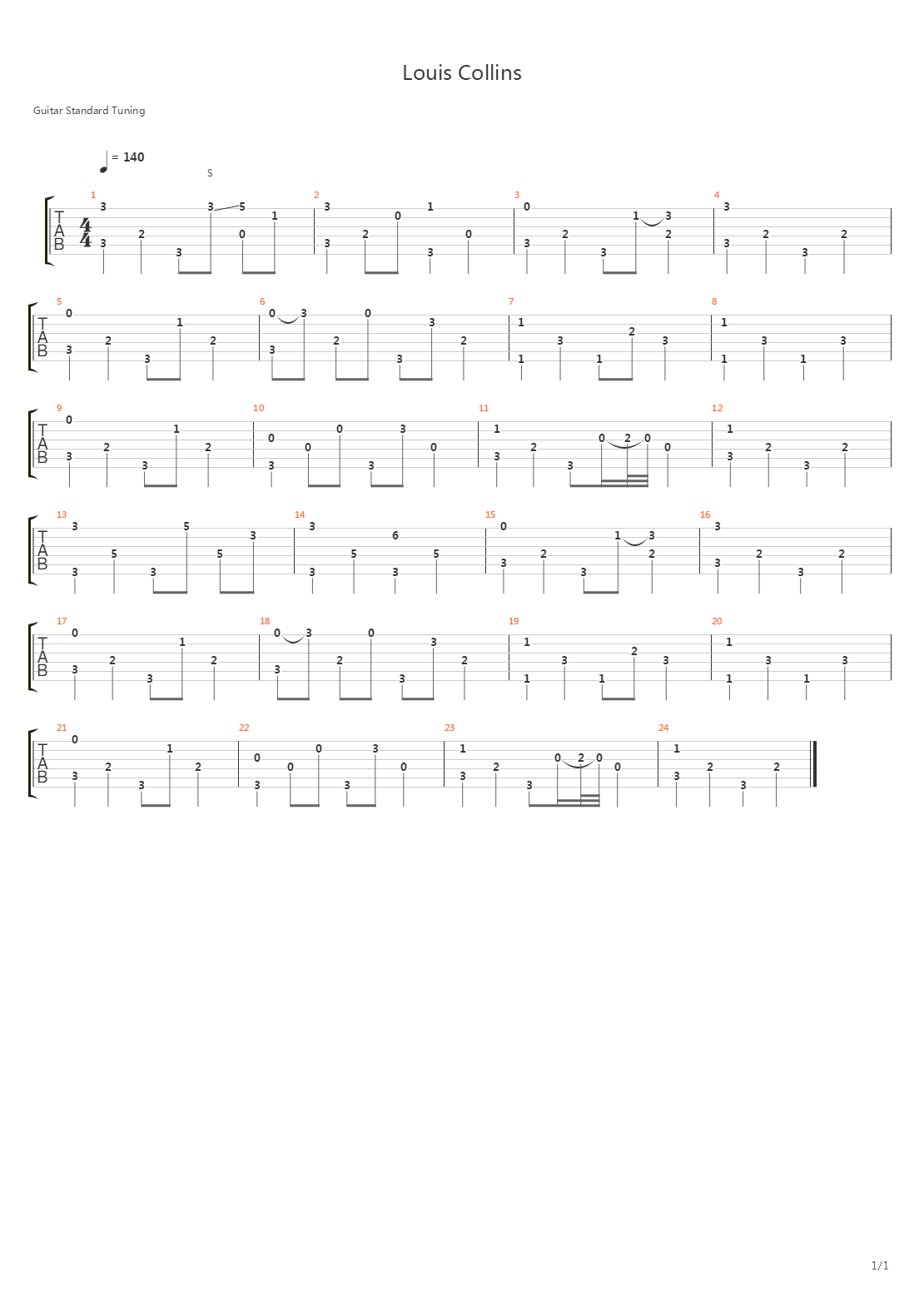 Louis Collins吉他谱