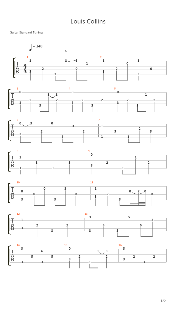 Louis Collins吉他谱