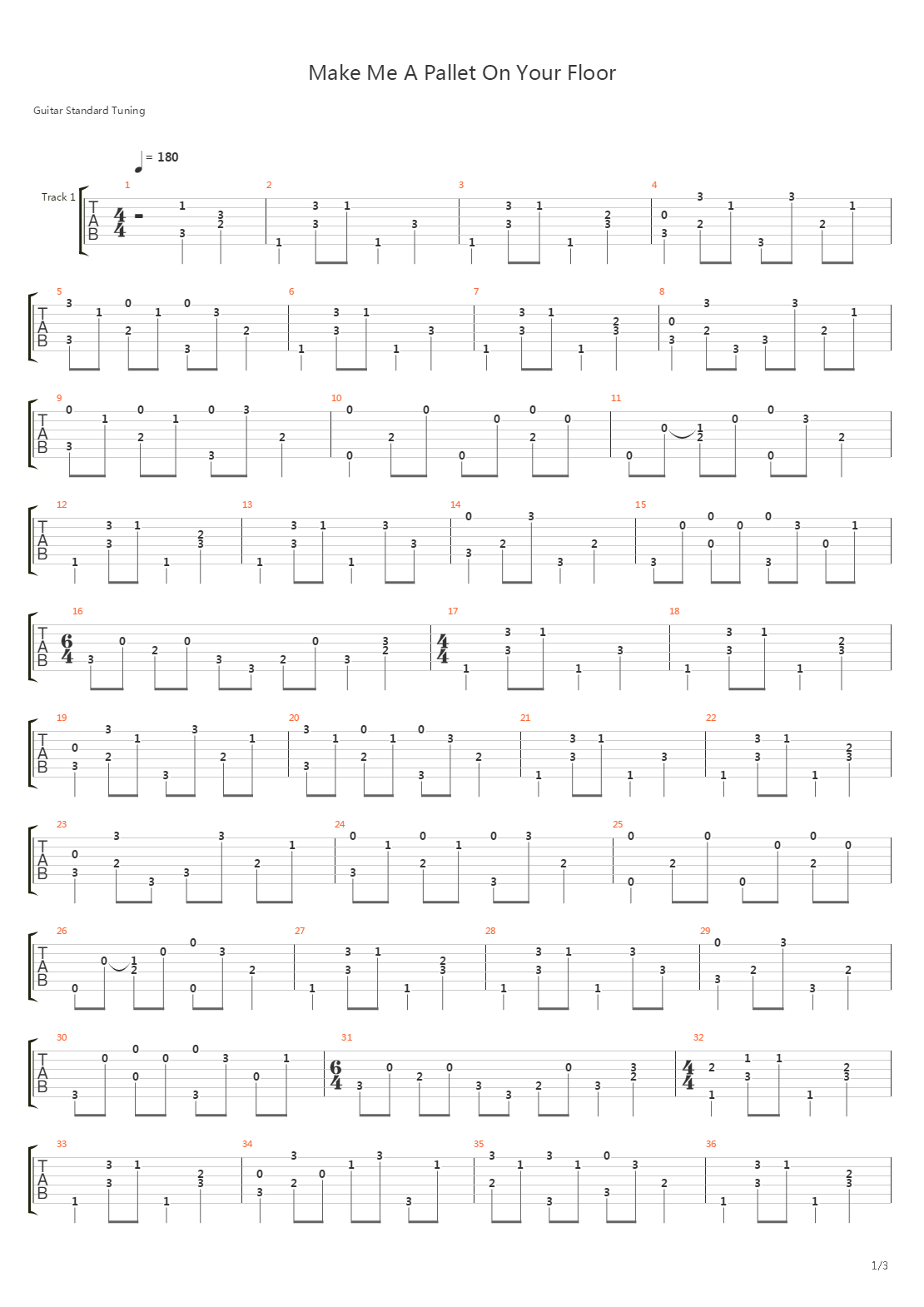 Make Me A Pallet On The Floor吉他谱