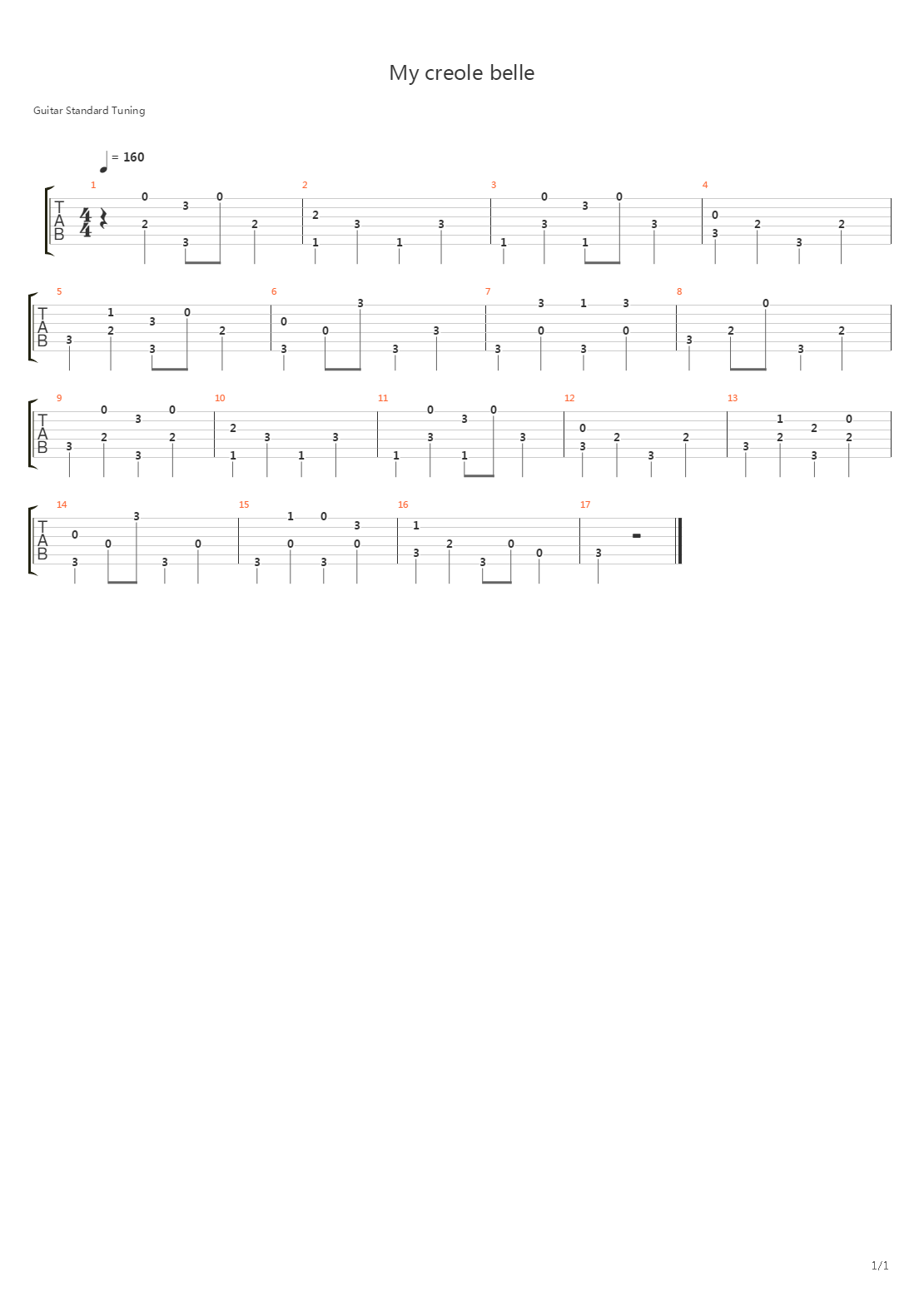 My Creole Belle吉他谱