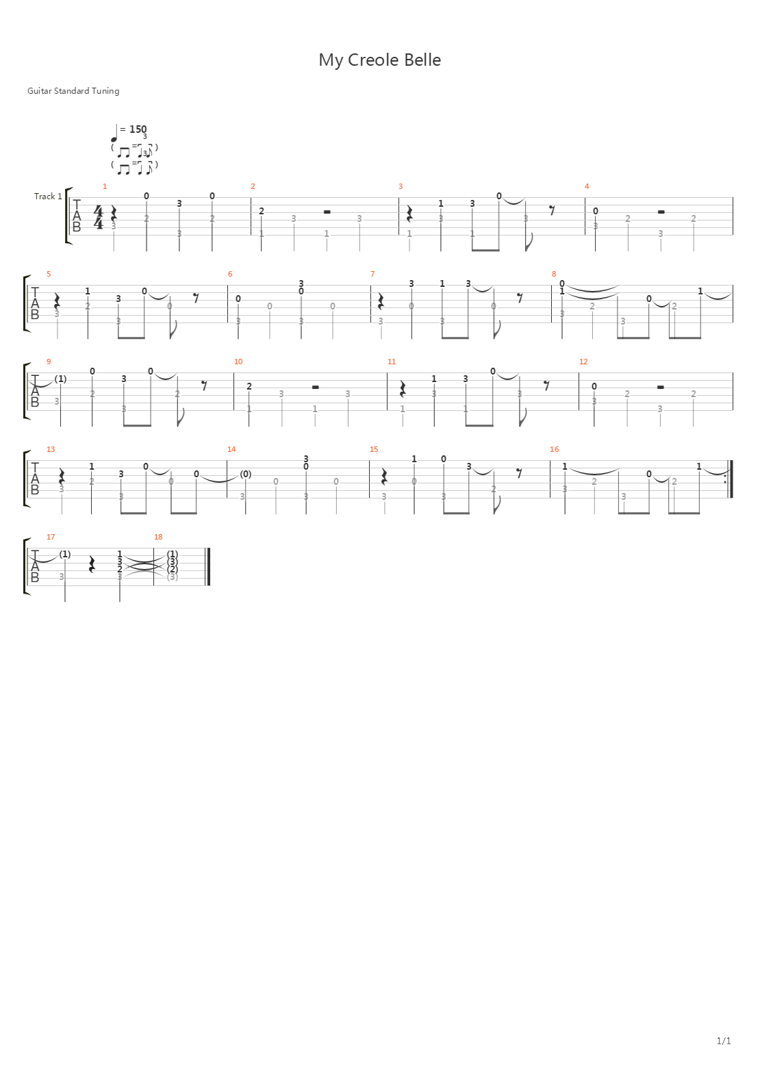 My Creole Belle吉他谱
