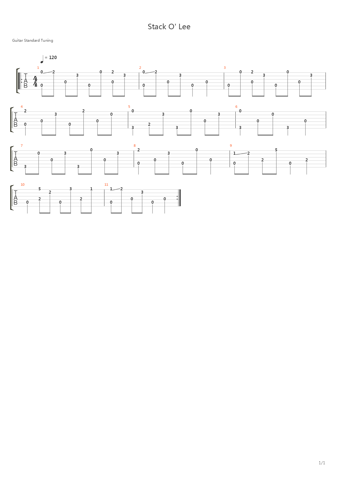 Stack O Lee吉他谱