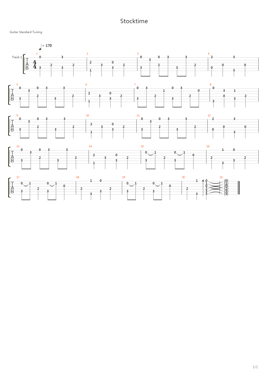 Stocktime吉他谱