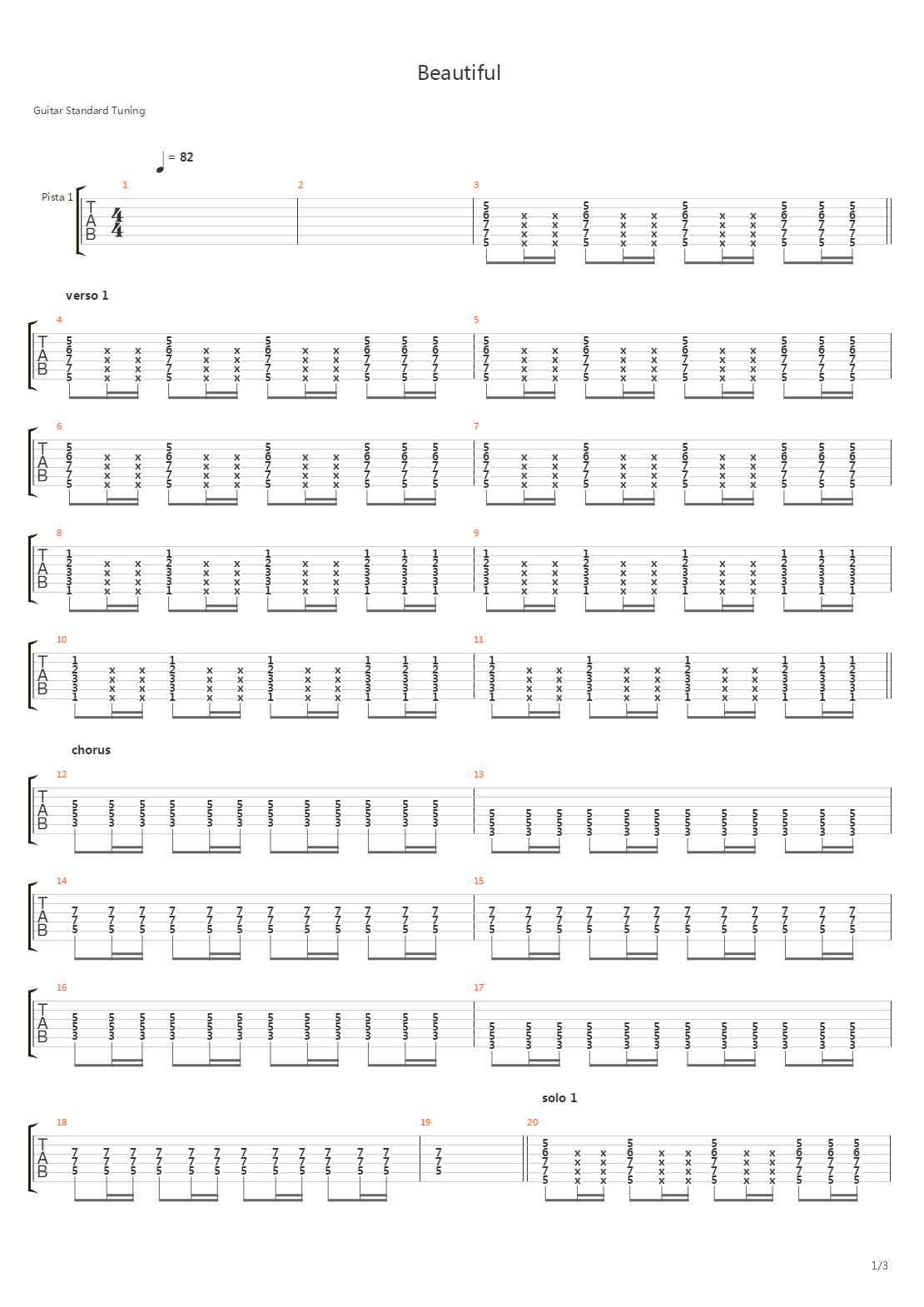 Beautiful吉他谱