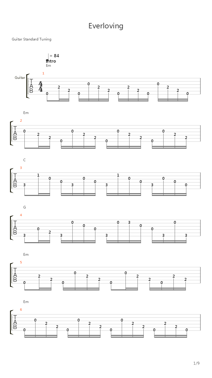 Everloving吉他谱