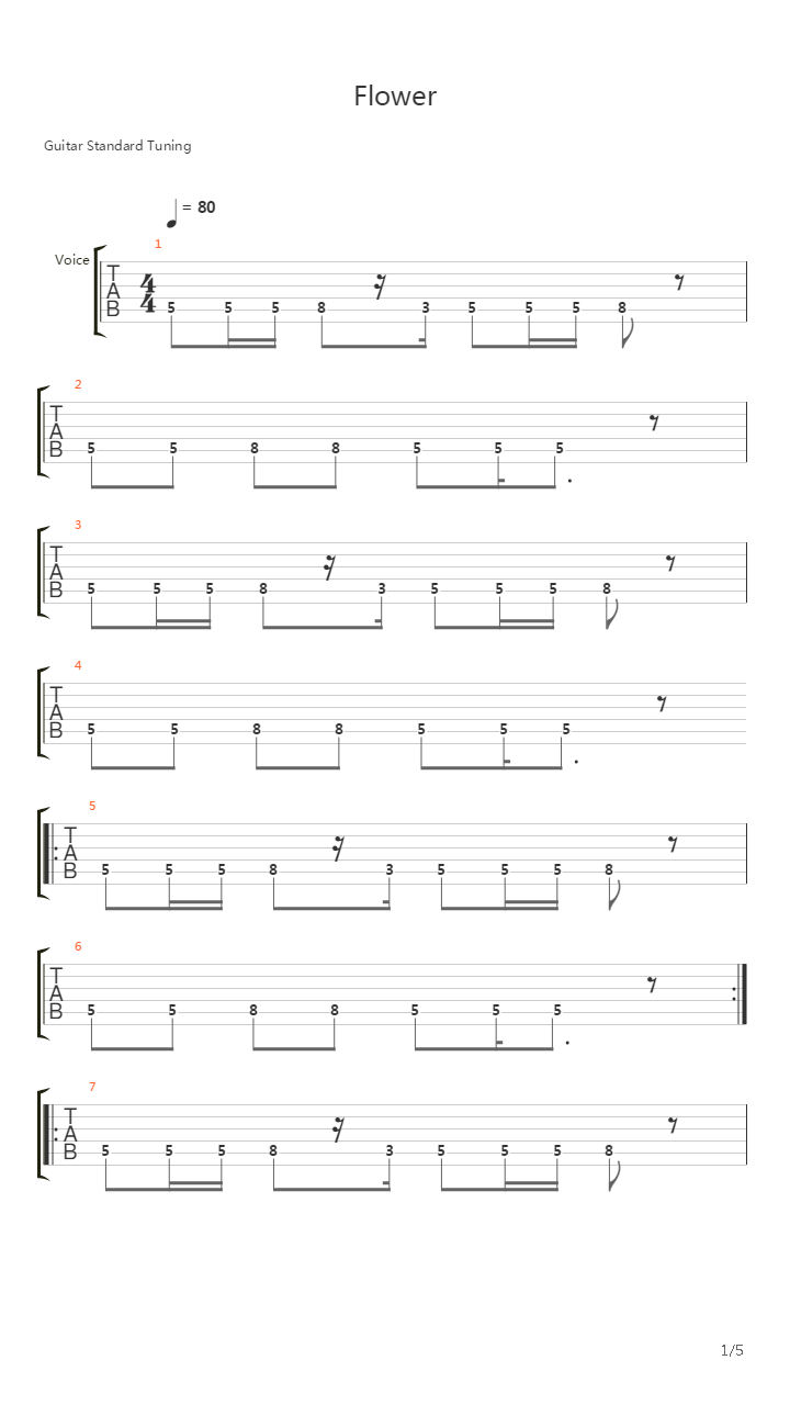 Flower吉他谱