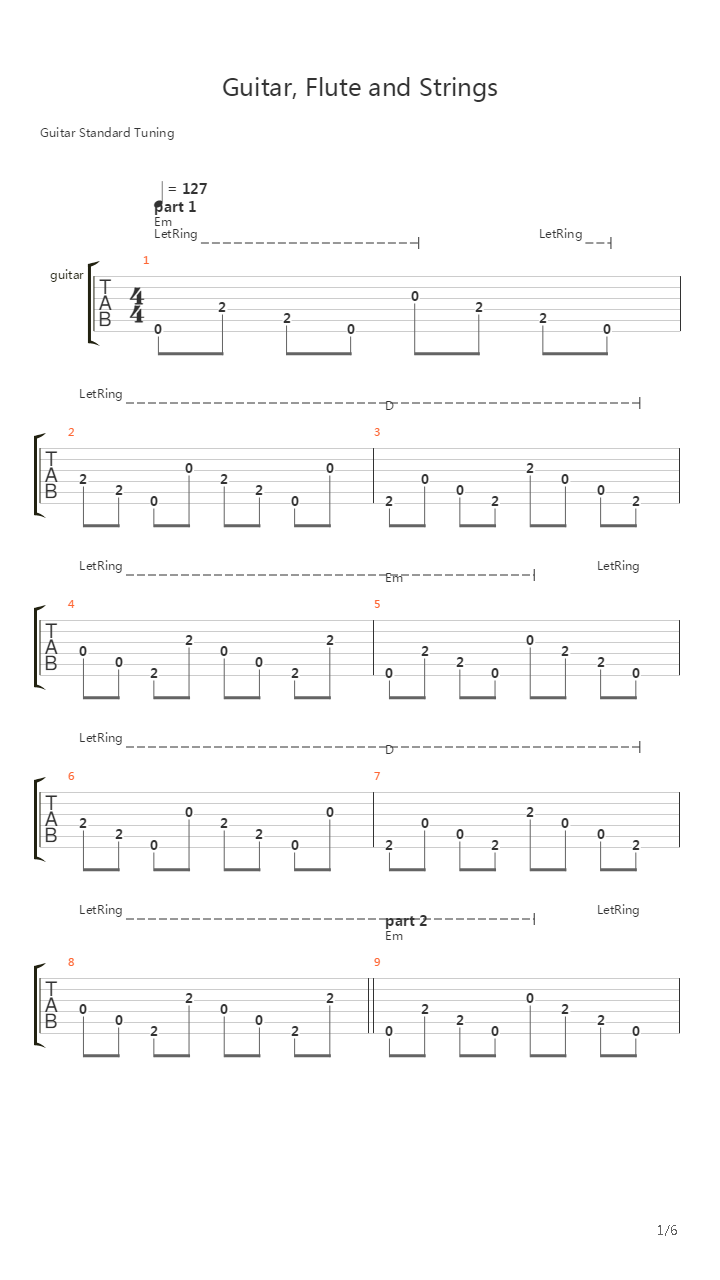 Guitar Flute And Strings吉他谱