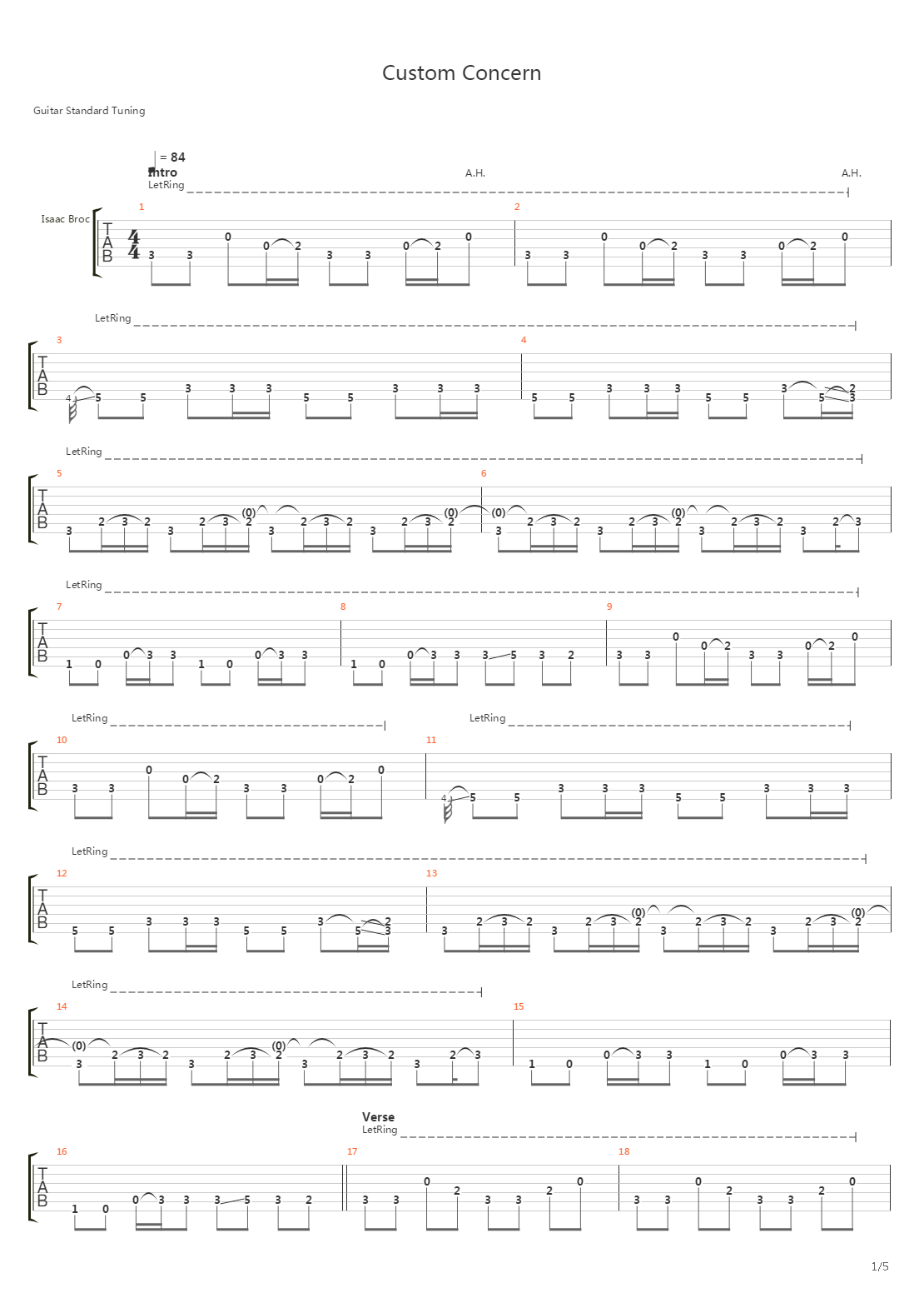 Custom Concern吉他谱