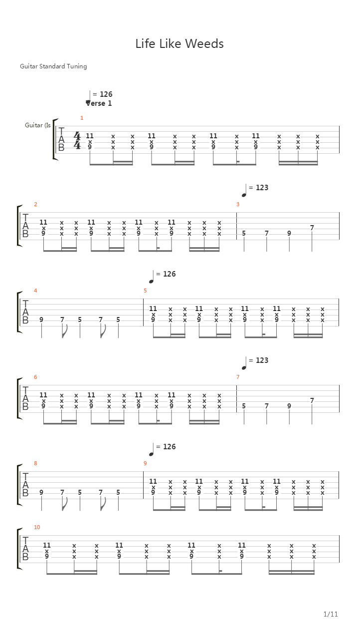 Life Like Weeds吉他谱