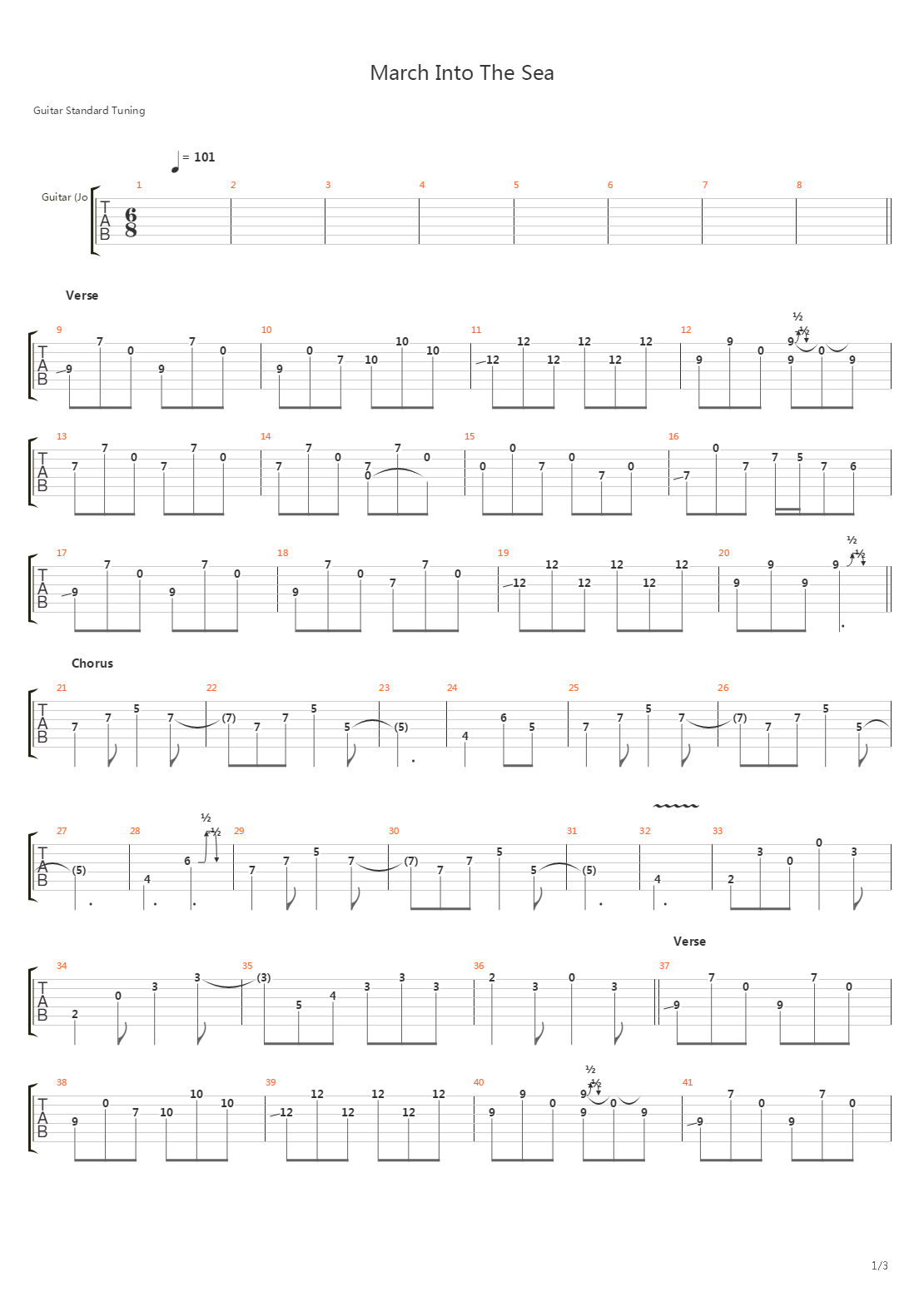 March Into The Sea吉他谱