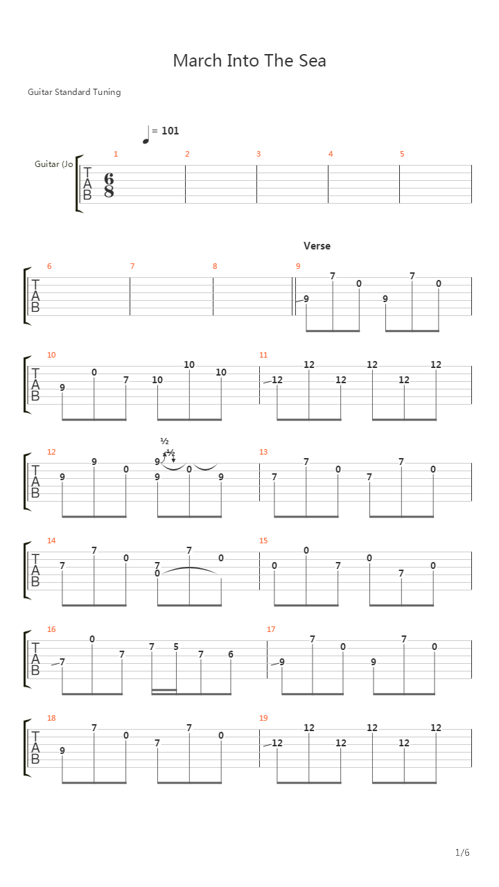 March Into The Sea吉他谱