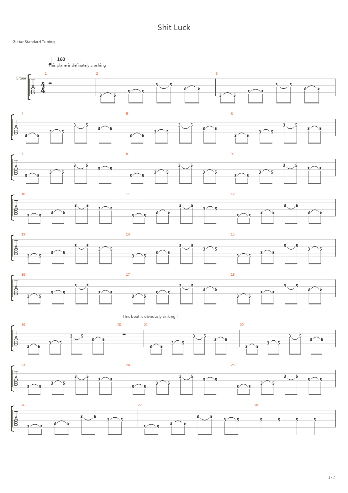 Shit Luck吉他谱