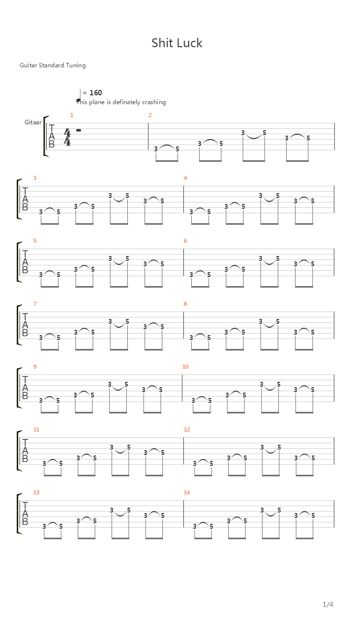 Shit Luck吉他谱