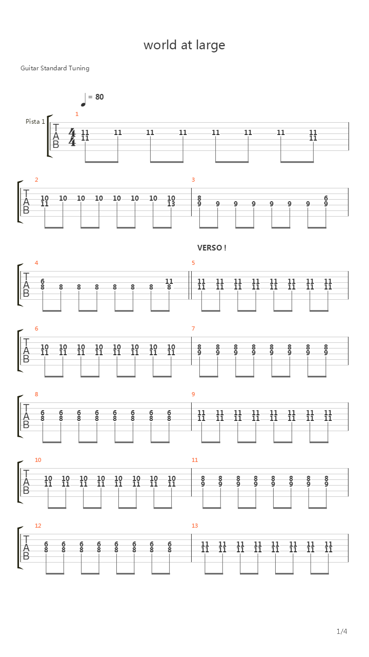 World At Large吉他谱