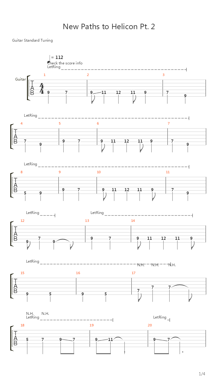 Helicon 2吉他谱