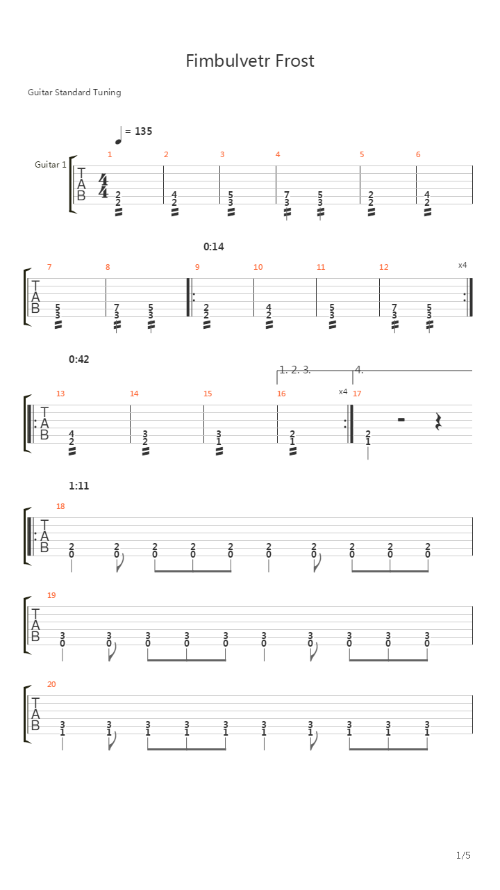 Fimbulvetr Frost吉他谱