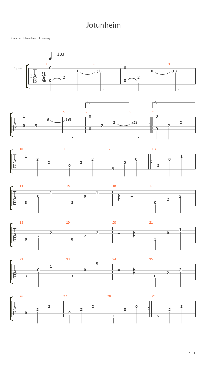 Jotunheim吉他谱