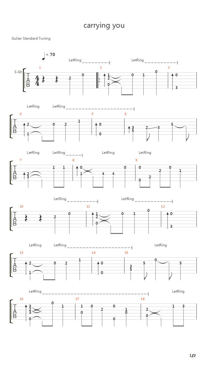 天空之城(Carring You)吉他谱