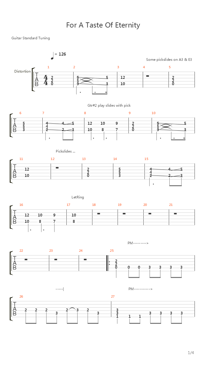 For A Taste Of Eternity吉他谱
