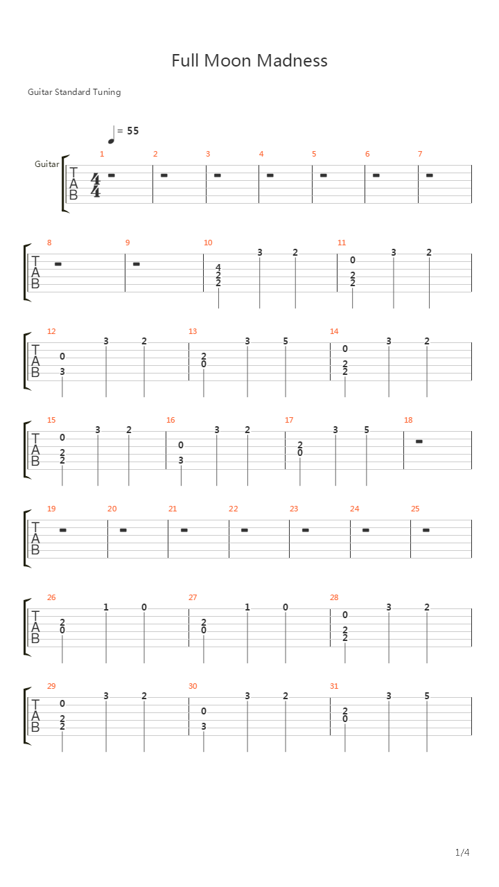 Full Moon Madness吉他谱