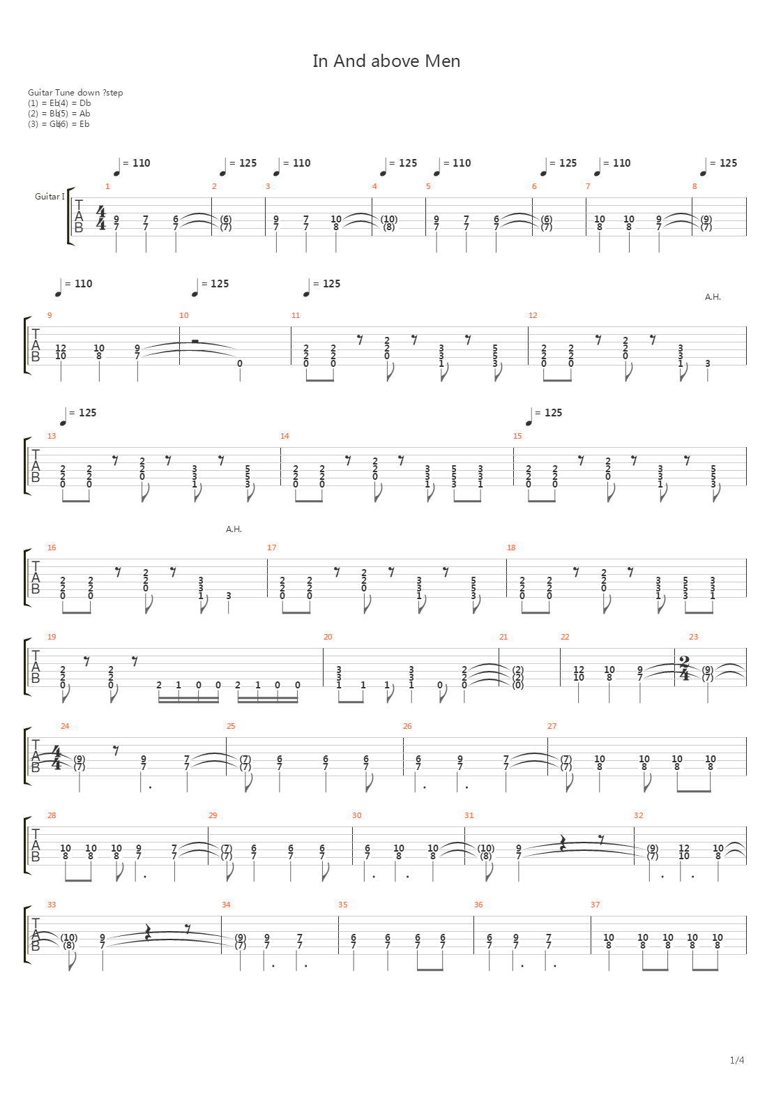 In And Above Men吉他谱
