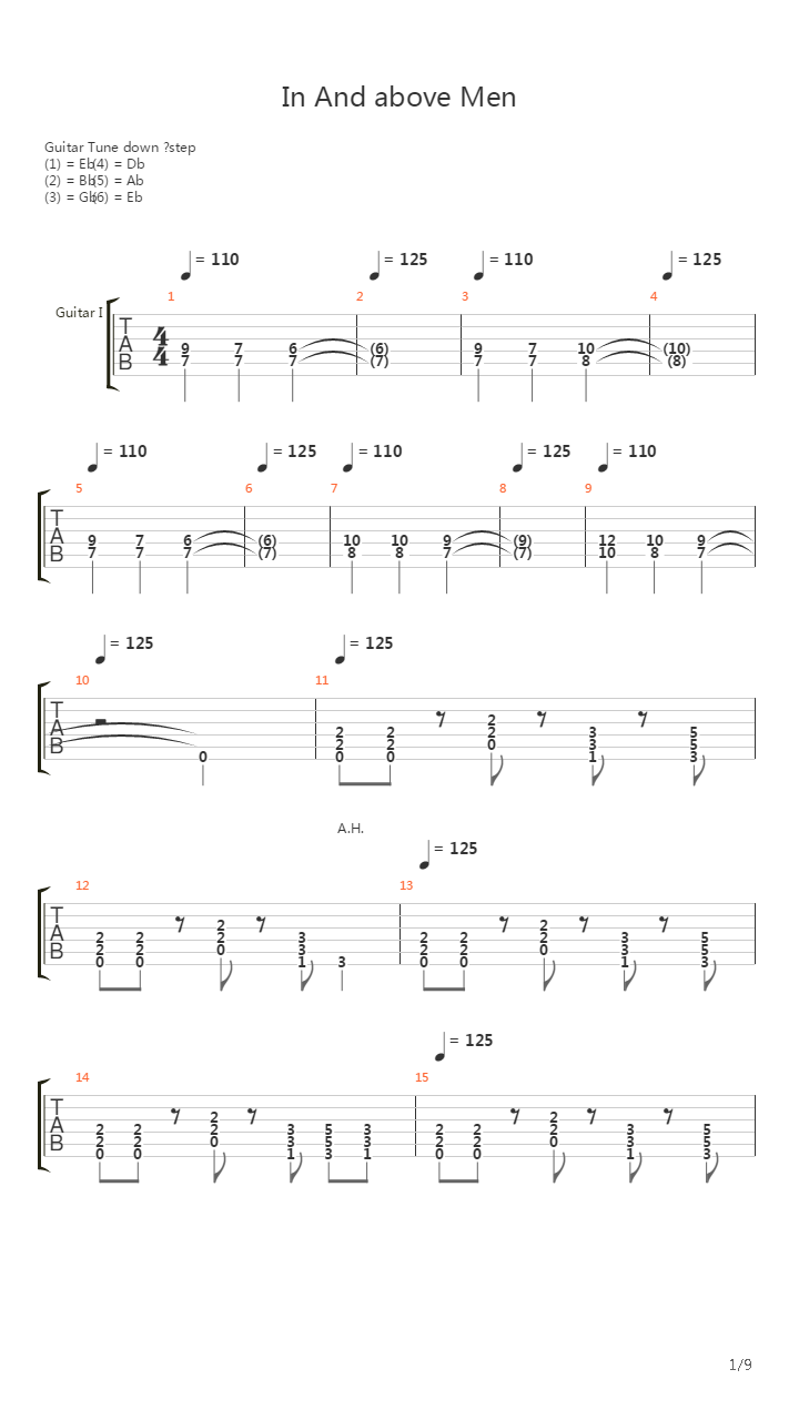 In And Above Men吉他谱