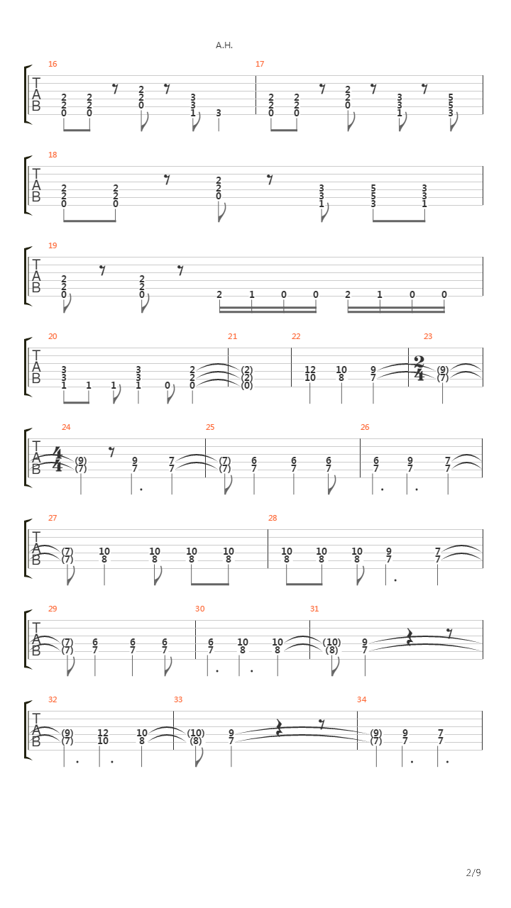 In And Above Men吉他谱