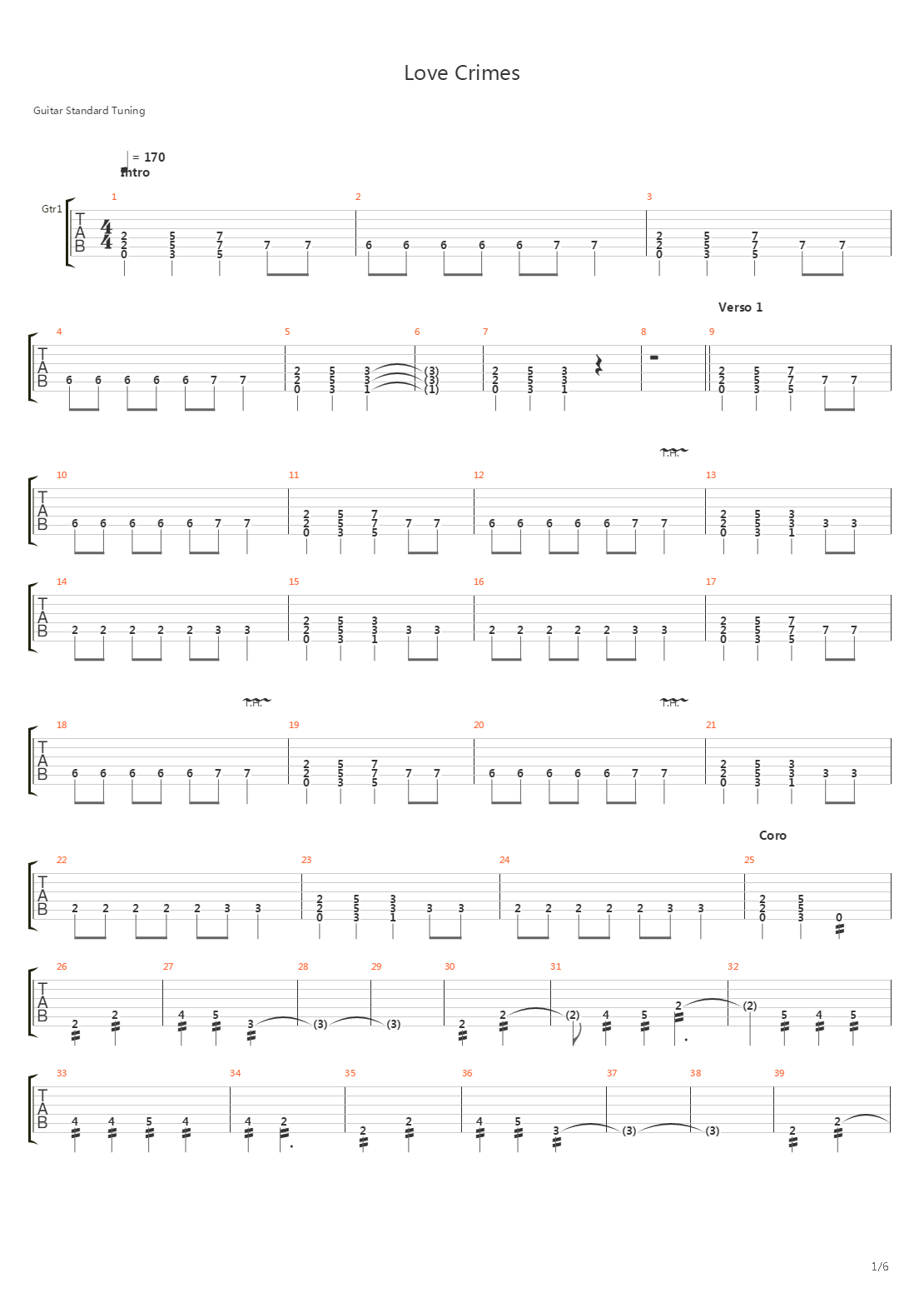 Love Crimes吉他谱